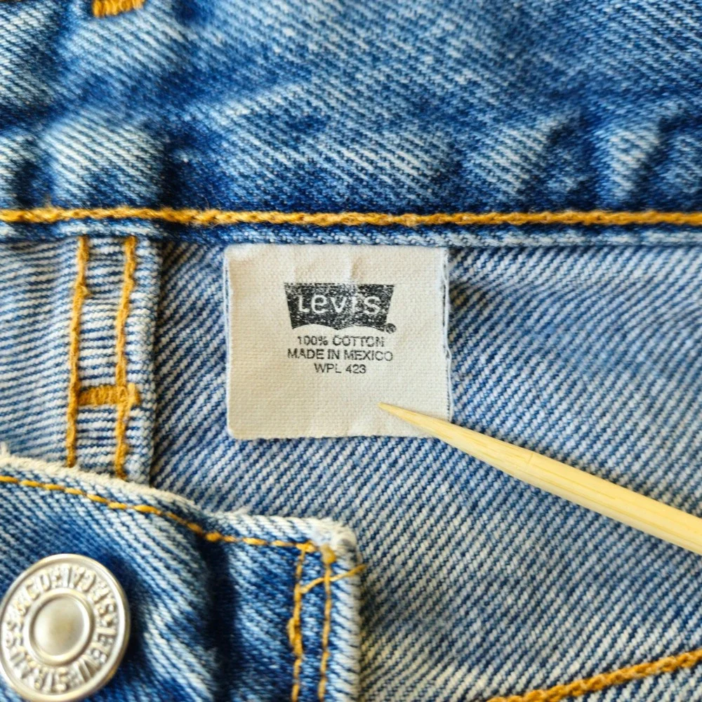 Vintage 90s Levi's 501 XX Button Fly Faded Raw Hem Jeans Label 30x36 Act 30x28.5
